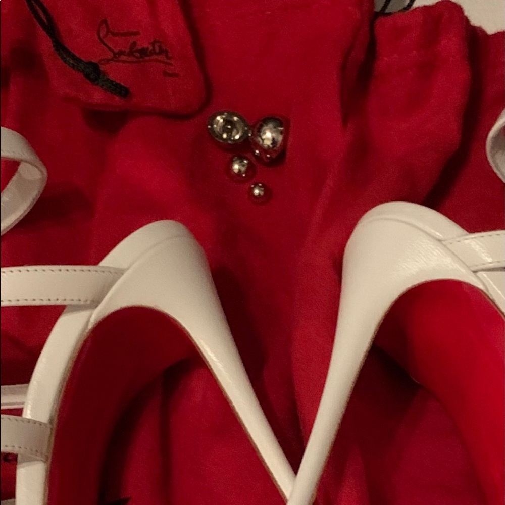 Christian Louboutin, white studded, tie up - Picture 7 of 11